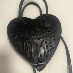Heart-Shaped Black Handbag